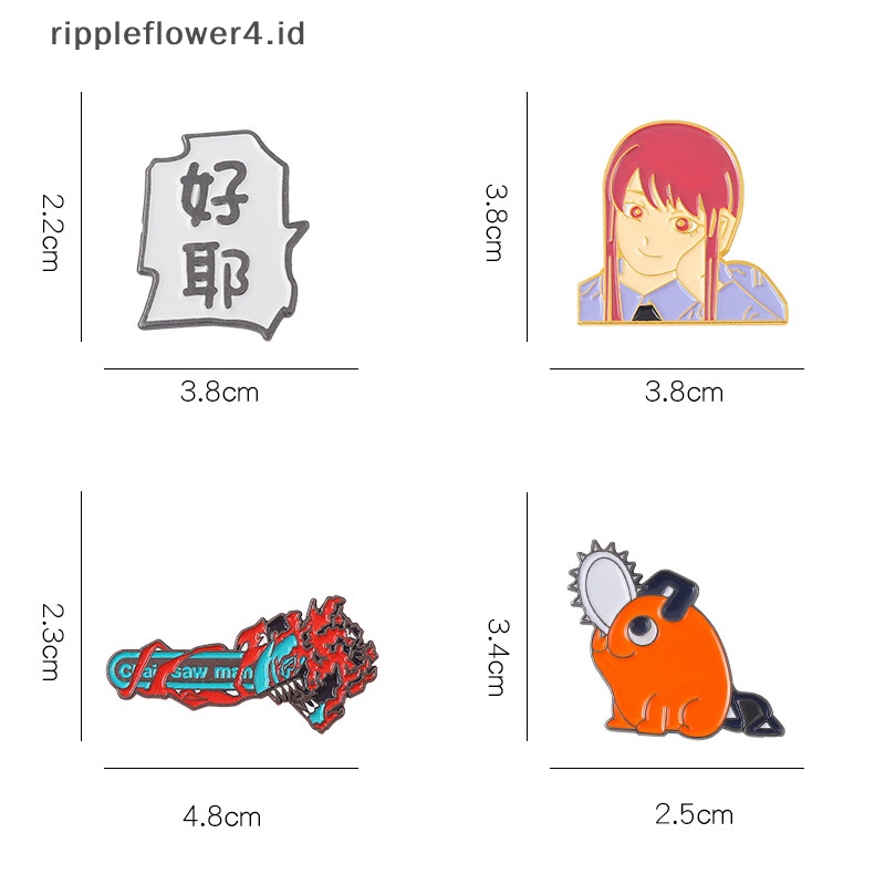 {rippleflower4.id} Jepang Dan Neraka Maskot Enamel Pin Rantai Man Makima Pochita Bros Kerah Lencana Ikon Anime Perhiasan Hadiah Kartun Enamel Badge~