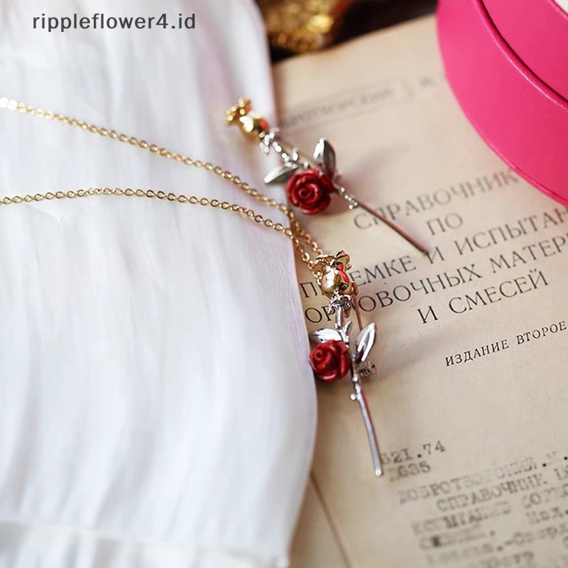 {rippleflower4.id} Bros Bunga Mawar Merah Untuk Wanita Elegan Tulip Flower Bouquet Lapel Pins~