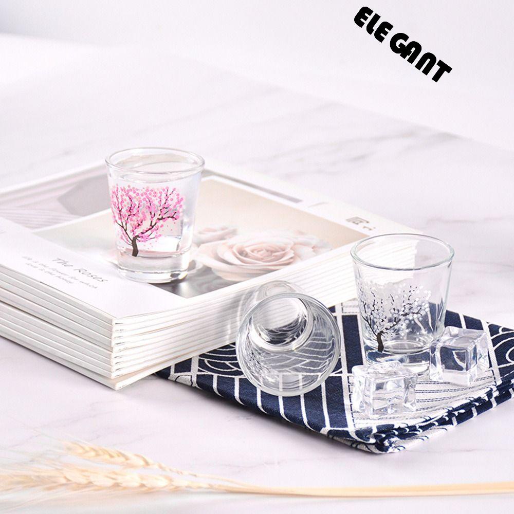 [Elegan] Gelas Wine Creative Small Color Changing Glass Temperature Sensing Sakura Cup