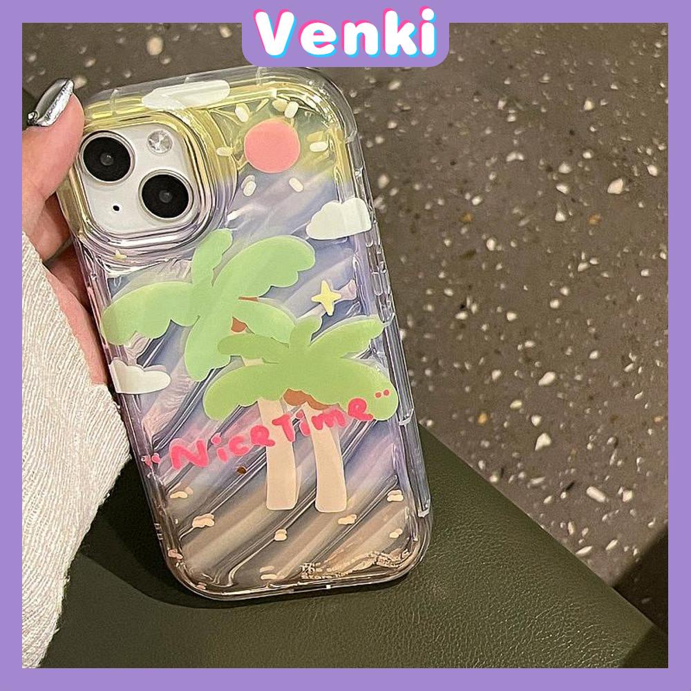 VENKI - Untuk iPhone 11 iPhone Case Laser Reflektif Bening Phone Case TPU Soft Shockproof Airbag Phone Case Summer Lucu Coco Kompatibel dengan iPhone 14 13 Pro Max 12 Pro Max XR XR 7 8