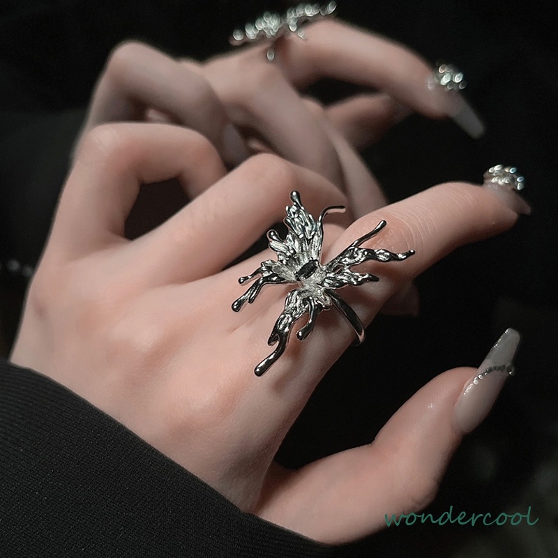 Cincin kupu-kupu Terbuka Adjustable Ring Fashion Korea Gaya Aksesoris Fashion-Won