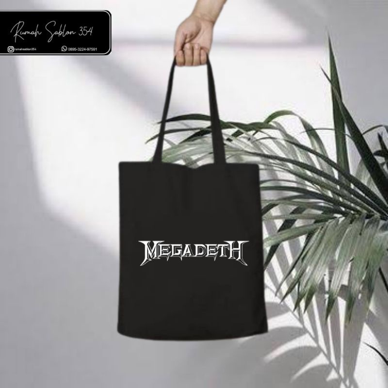 TOTE BAG MEGADETH / TOTEBAG RESLETING HITAM / TOTEBAG BAND METAL / TAS JINJING / TOTEBAG CANVAS / TO