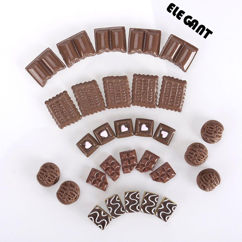 [Elegan] Coklat Flatback Resin Sweet Candy Parts Art Charm Model 10*25mm Dekorasi Miniatur