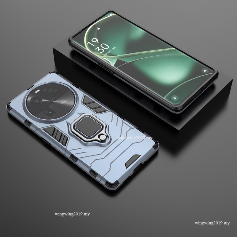 Shockproof Armor Case Untuk OPPO Find X6 Pro Cases Stand Holder Magnetic Phone Pelindung Penutup Belakang Untuk OPPO Find X6 Tritone