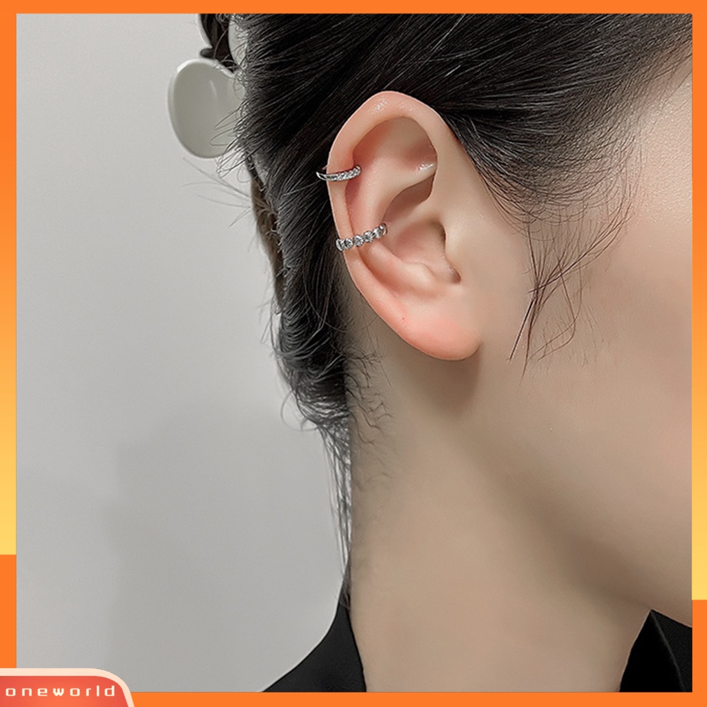 [WOD] 1pc Klip Telinga Non-Piercing Shiny Hias Menarik All-match Perhiasan Hadiah Lingkaran Wanita Fashion Kerang Telinga Manset Anting-Anting Untuk Pacaran