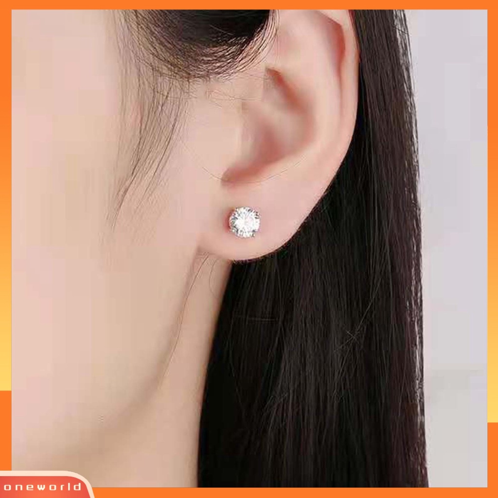 [WOD] 1pasang Anting Tusuk Geometris Berlian Imitasi Perhiasan Fashion Penampilan Gaya Korea Ear Studs Untuk Pakaian Sehari-Hari