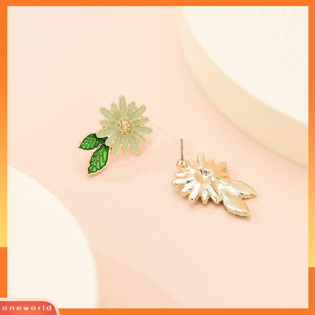 [WOD] Fashion Wanita Marguerite Bunga Enamel Alloy Stud Anting Tindik Perhiasan Hadiah