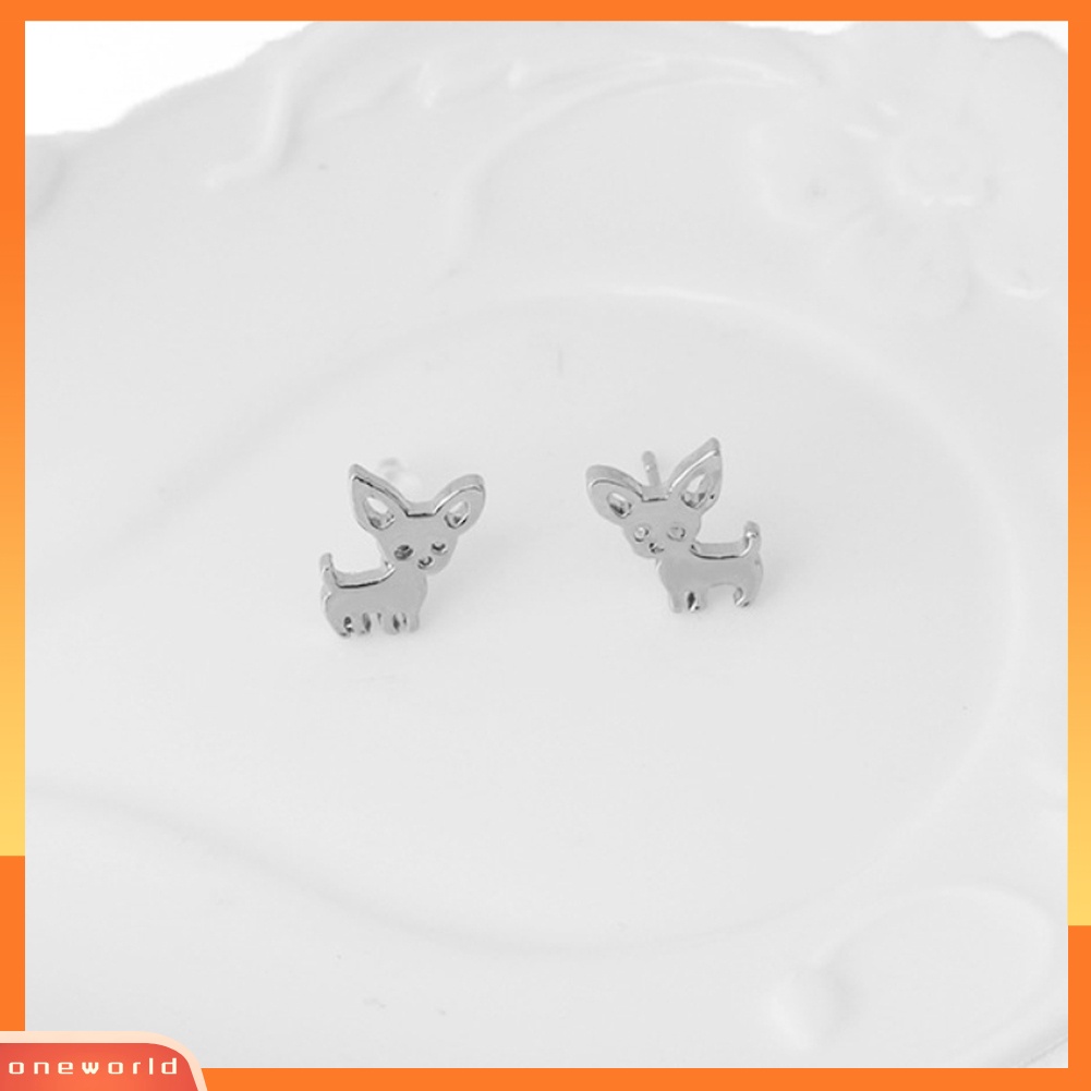 [WOD] Fashion Wanita Chihuahua Anting Pejantan Telinga Anjing Lucu Studs Piercing Perhiasan Hadiah