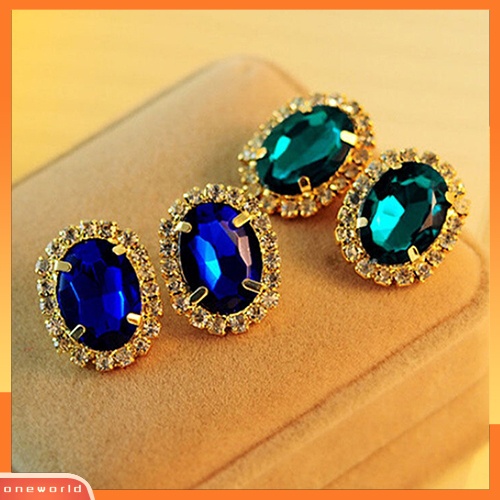 [WOD] Fashion Wanita Berlian Imitasi Ear Stud Earrings Eardrop Istana Gaya Perhiasan Hadiah