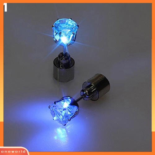 [WOD] Fashion Wanita LED Menyala Berlian Imitasi Ear Stud Earring Pesta Dance Xmas Perhiasan