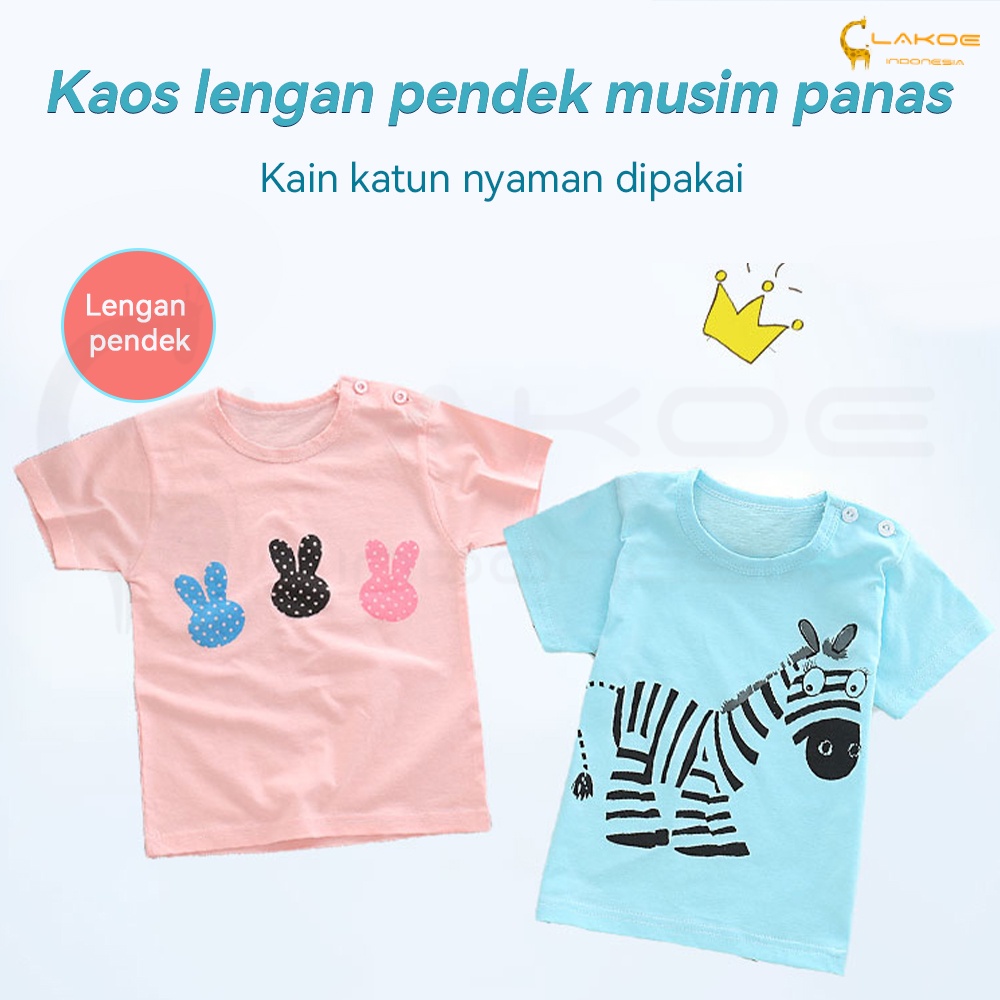 Lakoe 0-3thn Baju kaos anak bayi lengan pendek/kaos bayi/baju anak/Kaos Piyama bayi T-shirt anak Motif Kartun
