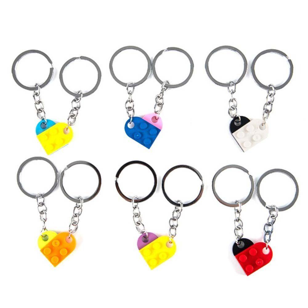 Needway Cinta Hati Bata Gantungan Kunci Multicolor Indah Hadiah Ulang Tahun Aksesoris Kunci Mobil Gantungan Kunci Untuk Pasangan Persahabatan Key Chain