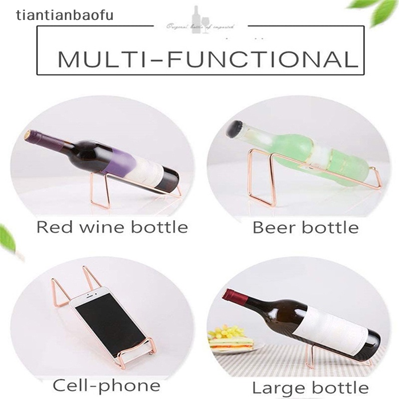 [tiantianbaofu] Rak Wine Besi Tempel Dinding Tempat Botol Wine Merah Champagne Display Stand Butik