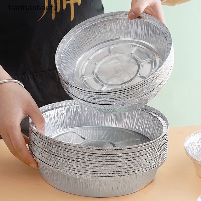 [tiantianbaofu] 10pcs 6/7 /8 /9 inch Loyang Bulat Foil Pie Dish Loyang Kue Loyang Baking Pan Bake Cases Butik