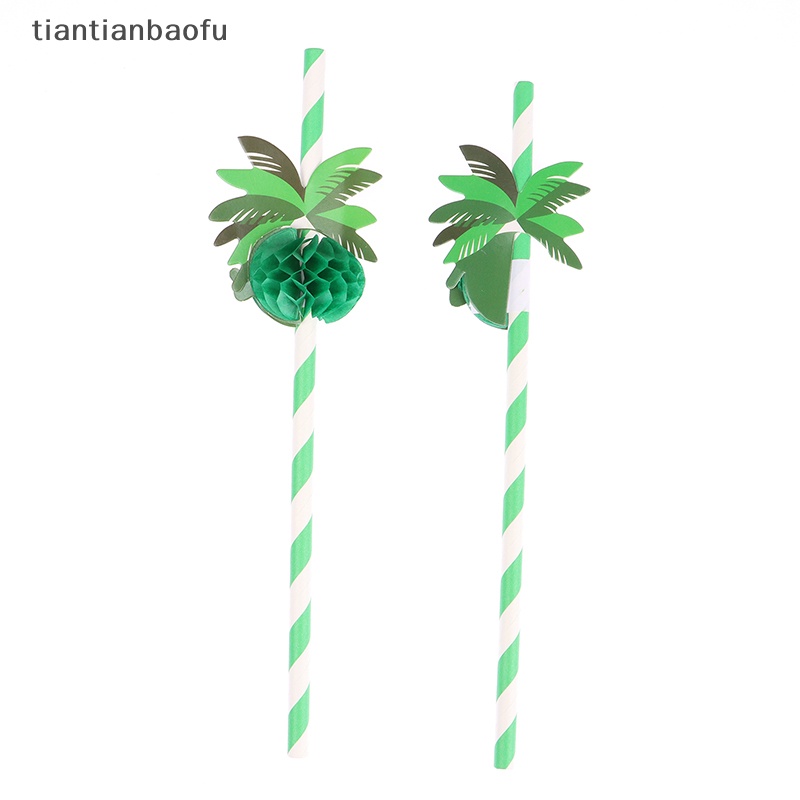 [tiantianbaofu] 10pcs Sedotan Kertas Sarang Lebah Kelapa Degradable Straws Cocktail Dekorasi Butik