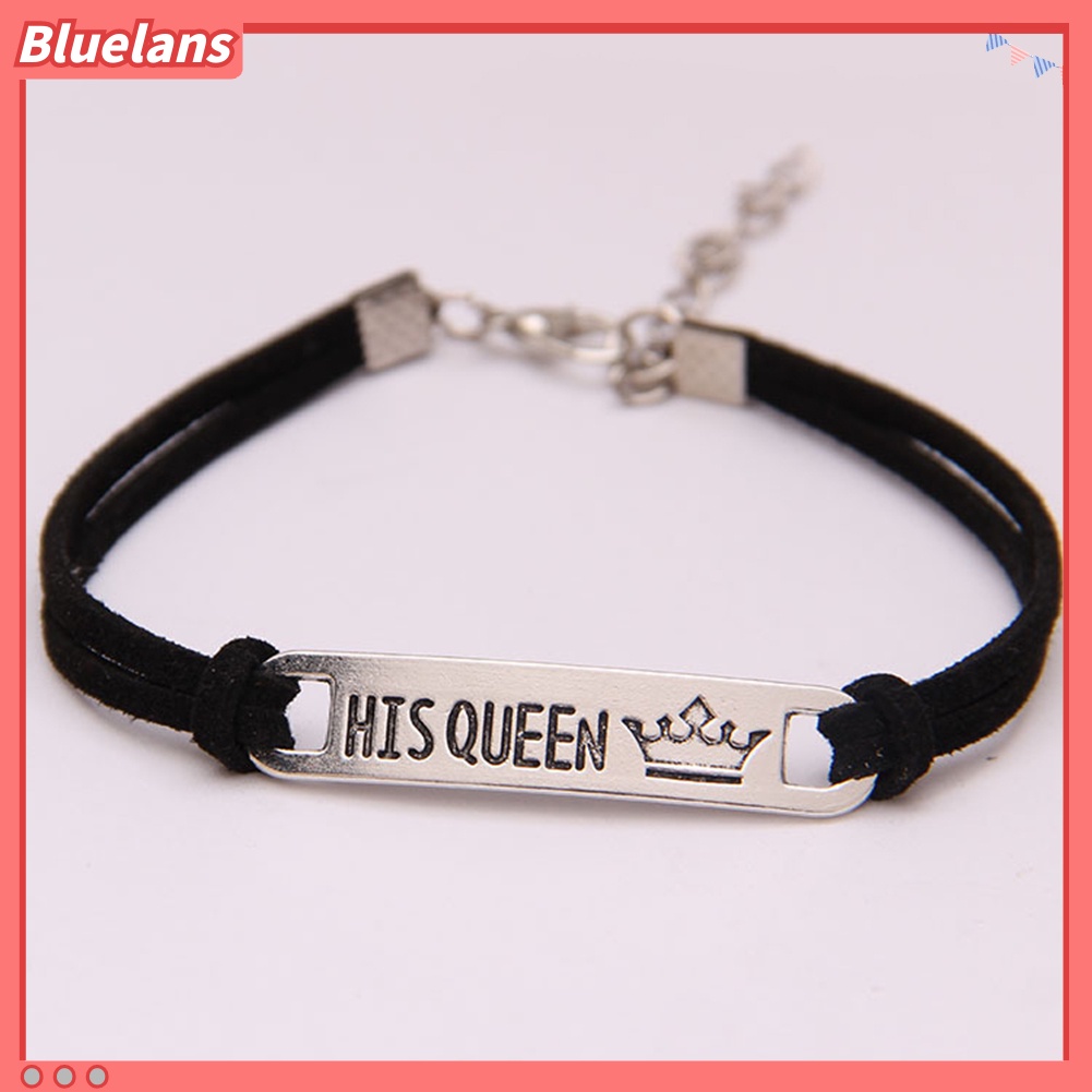 [BLS] Fashion His Queen Her King Pasangan Gelang Pencocokan Bangles Lovers Perhiasan Hadiah