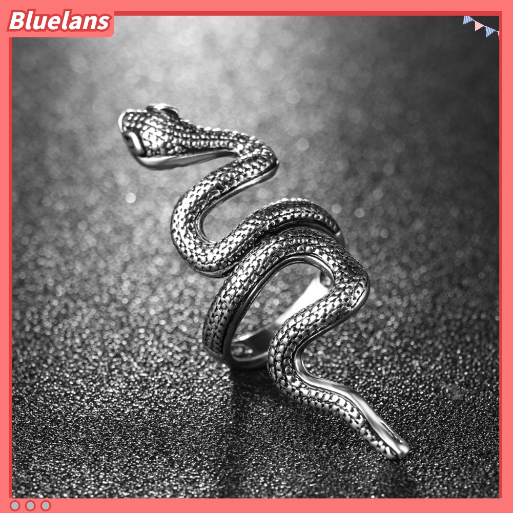 [BLS] Wanita Pria Keren Punk Alloy Gaya Ular Jari Cincin Cosplay Club Perhiasan Hadiah