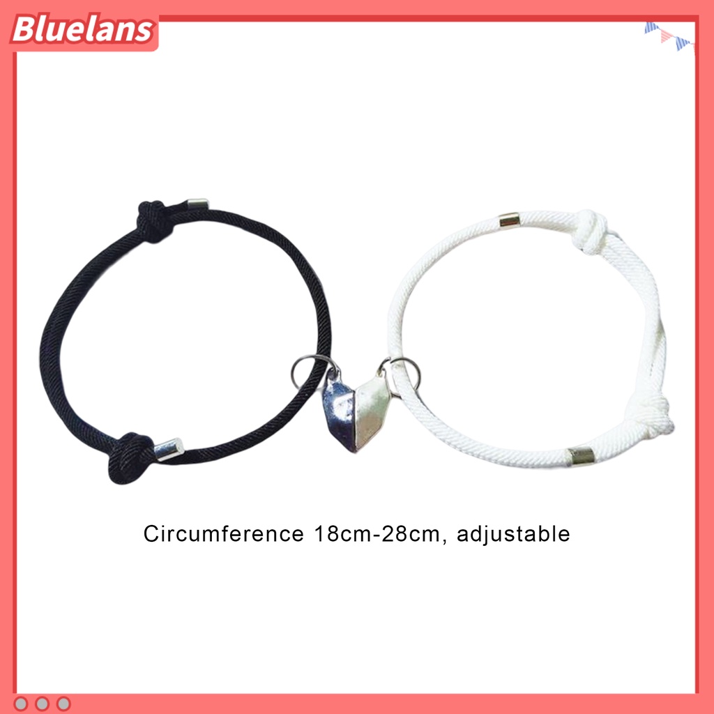 [BLS] 1pasang Gelang Couple ic Cinta Romantis Unisex Bentuk Hati Panjang Yang Dapat Disesuaikan Pria Bracelet Jewelry