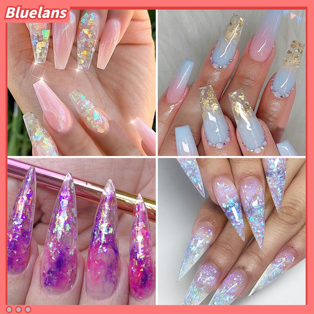 [BLM] Nail Glitter Flakes Bentuk Tidak Teratur Manicure Decoration Aksesoris Kertas Sequin Hiasan Nail Art Untuk Wanita