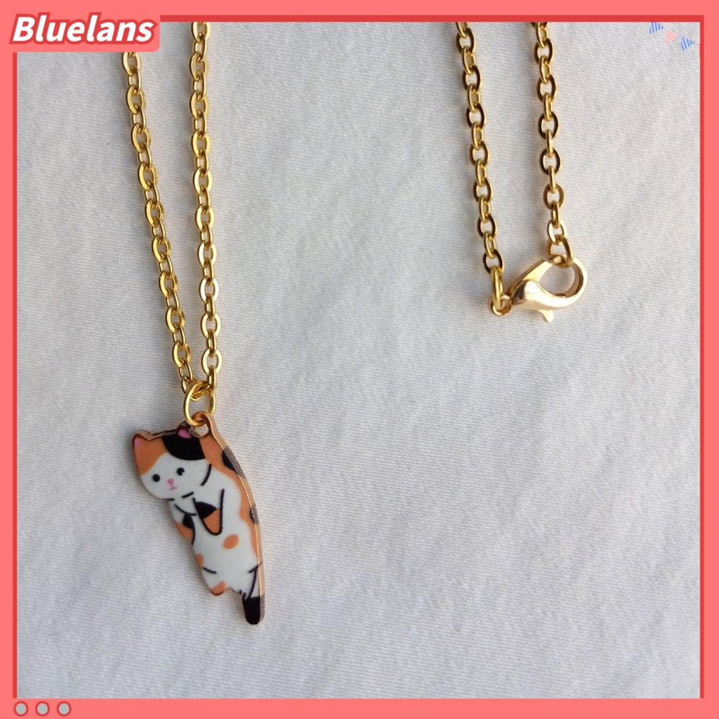 [BLS] Wanita Kalung Elegan Gantung Cantik Anti Gores Kokoh Pakaian Sehari-Hari Alloy Kucing Lucu Rantai Kalung Perhiasan Aksesori