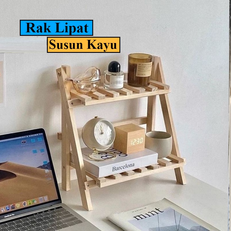 Rak Susun kayu Mini Serbaguna | Rak Meja Rakit Multifungsi