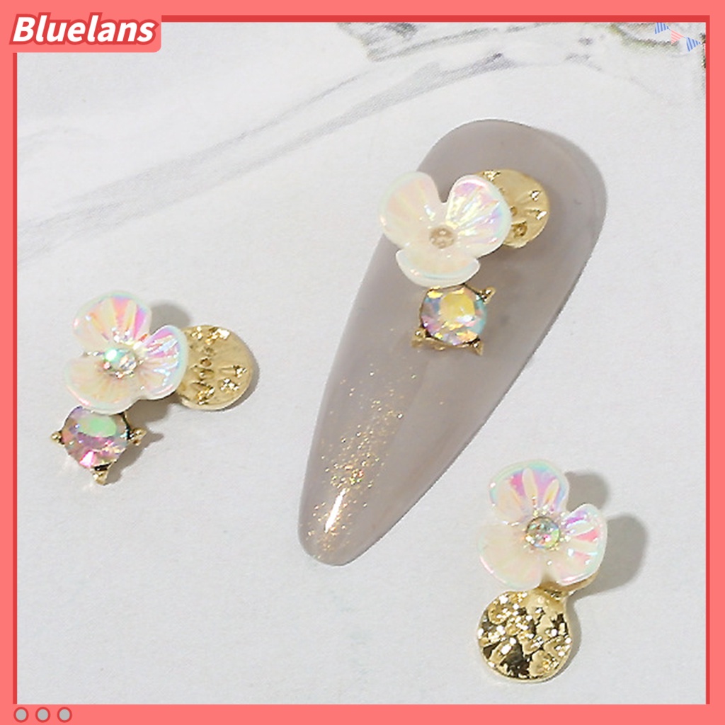 [BLM] 10pcs Hiasan Kuku Tiga Dimensi Bersinar Mudah Tempel Gloss DIY Berkilau Camellia Nail Charm Manicure Designs Nail Salon Supply