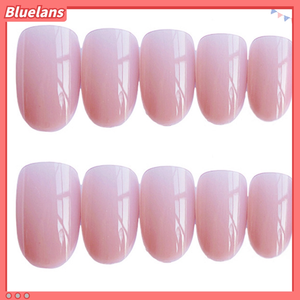 [BLM] 24pcs Kuku Palsu Tepi Halus Reusable ABS Full Cover Fake Nail Untuk Wanita
