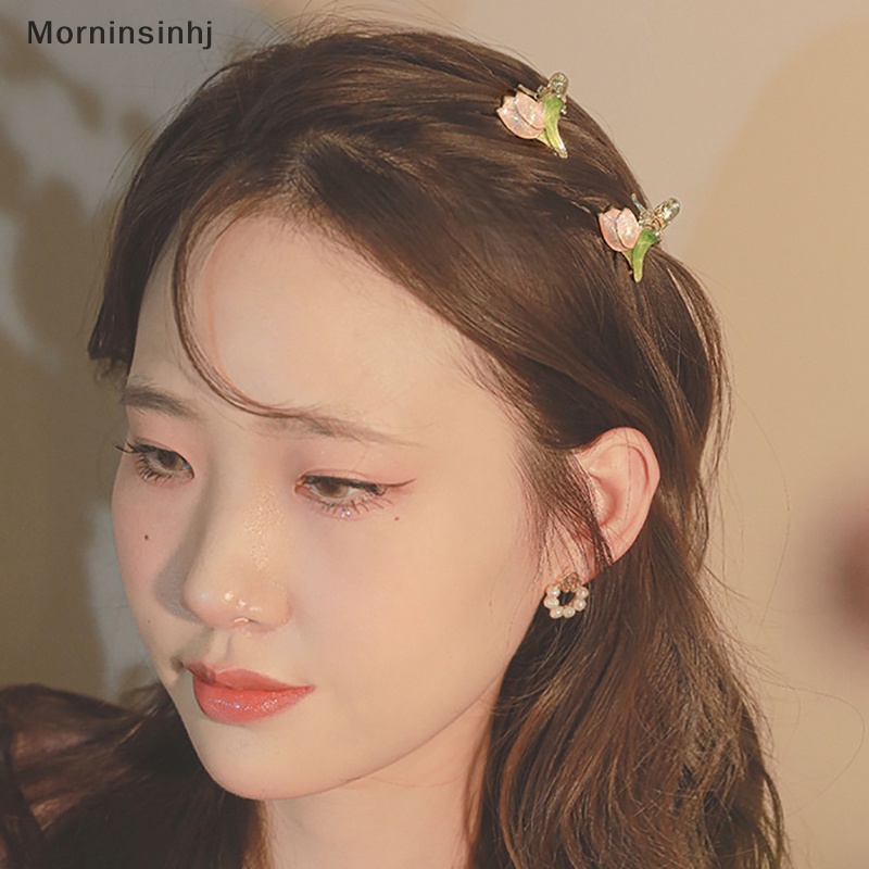 Mornin Jepit Rambut Kepiting Tulip Pink Fashion Wanita Lily of the Valley Flowers Hair Clips id