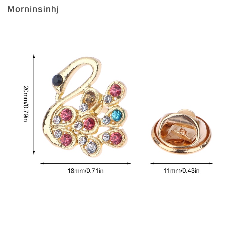 Mornin Berlian Imitasi Swan Bros Untuk Wanita Hewan Pin Elegan Aksesoris Pernikahan Coat Jewelry High Quality id