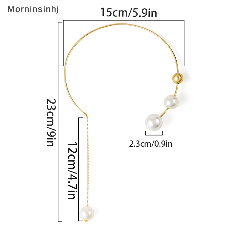 Mornin Elegan Pembukaan Adjustable Mutiara Choker Kalung Rantai Klavikula Fashion Kalung Untuk Wanita Perhiasan Pernikahan Kerah id