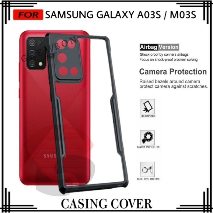 OBRAL S/P- PROMO CASE SAMSUNG GALAXY A03S / M03S ARMOR SHOCPROOF HITAM PREMIUM ANTI BEKAS SIDIK JARI
