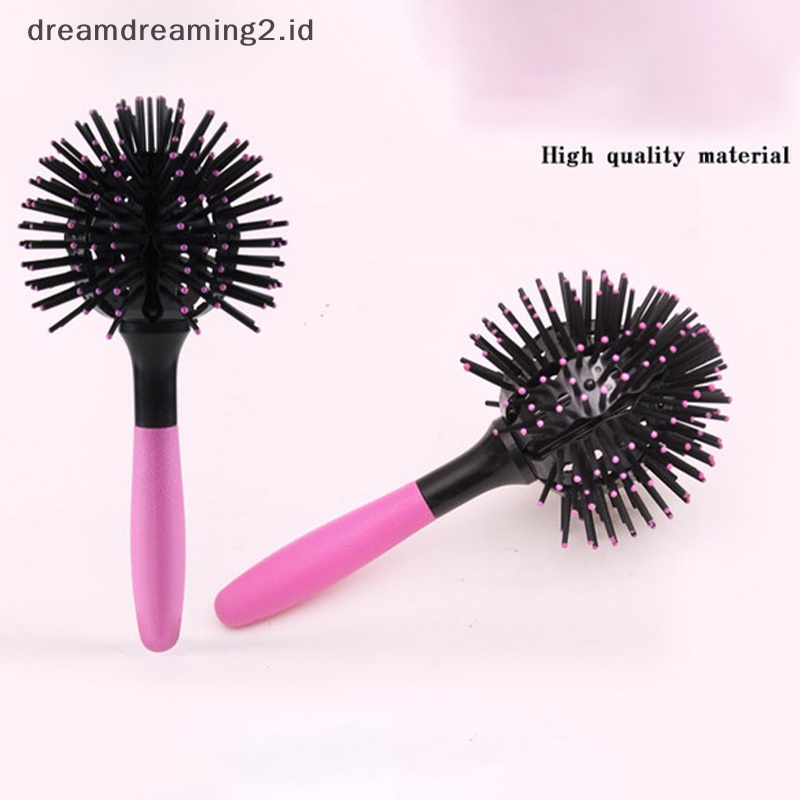 (drea) Sikat Rambut Bulat 3D Sisir Salon make up Alat Styling Bola 360derajat Sisir Rambut //