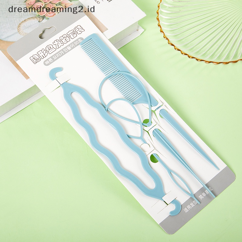 (drea) 4pcs Hair Disk Pull Hair Pin Klip Sisir Untuk Anak Perempuan Alat Styling Rambut Kit //