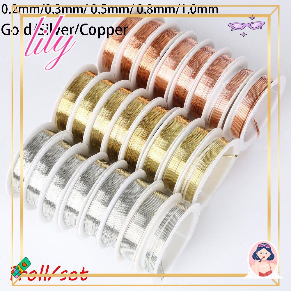 Lily 15g /roll Kawat Tembaga Alloy Lapis Emas Beads String