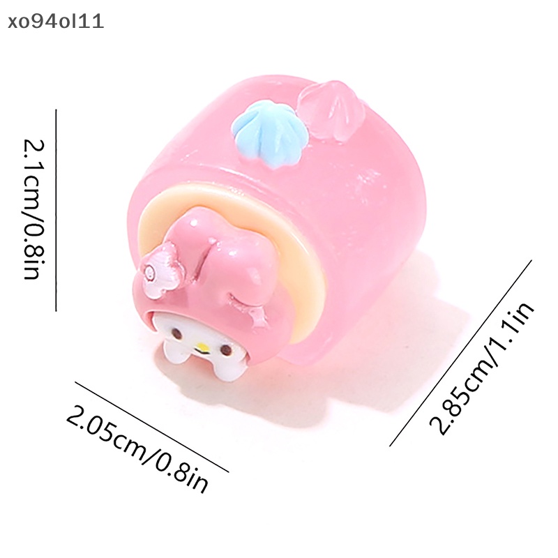 Xo 2 Pcs Bercahaya Swiss Roll Kue Hewan Ornamen Mini Warna Kartun Boneka Mikro Lanskap Dekorasi Rumah Boneka Miniatur Mainan OL