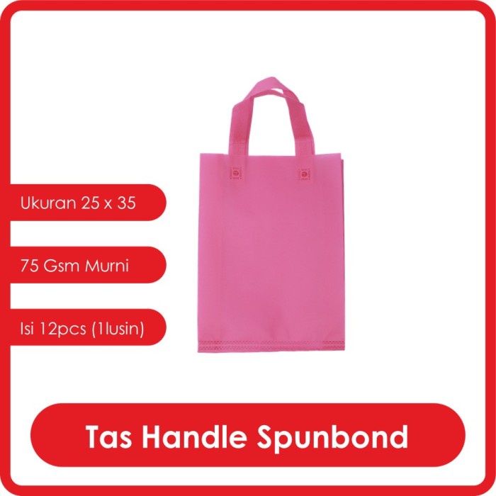 

[SC] GOODIE BAG SPUNBOND HANDLE LUSINAN 25X35 / Tas Belanja Press