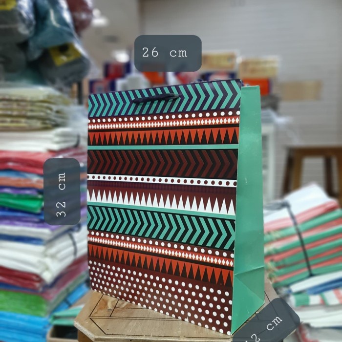 

[SC] Paper bag/ Tas Souvenir motif uk 26x32x12 cm