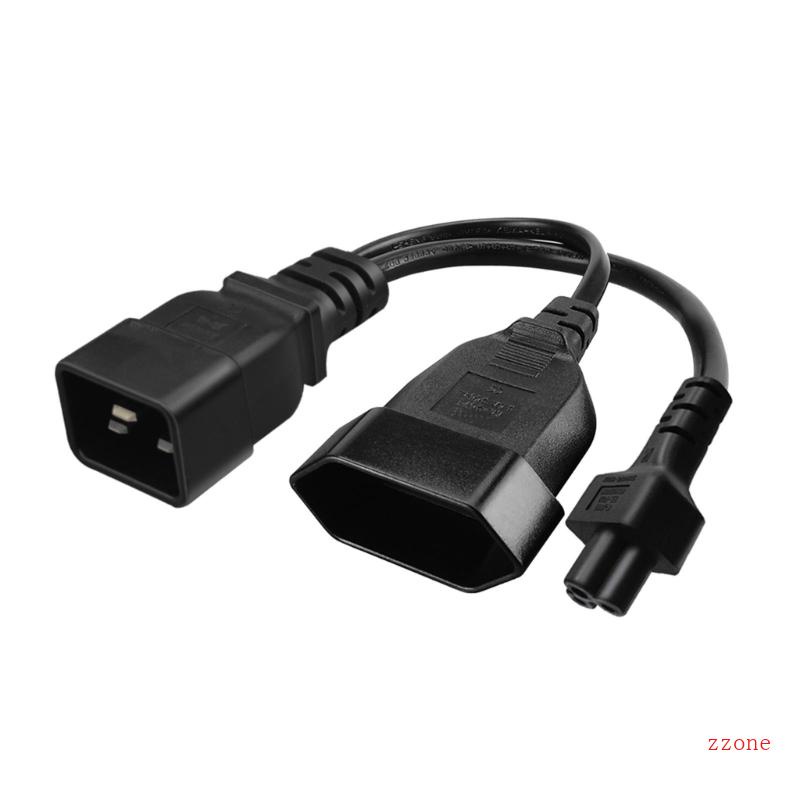 Zzz IEC320-C20 Male to IEC320-C5 +EU4 0mm Female Adapter Cord Y-splitter Power Line