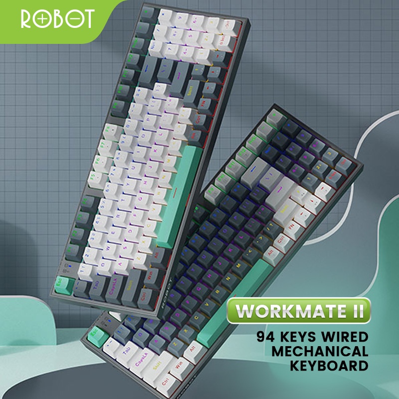 ROBOT WORKMATE II Mechanical  Keyboard Gaming Backlit Wired 94 Keys PBT Keycaps - Garansi Resmi 1 Tahun