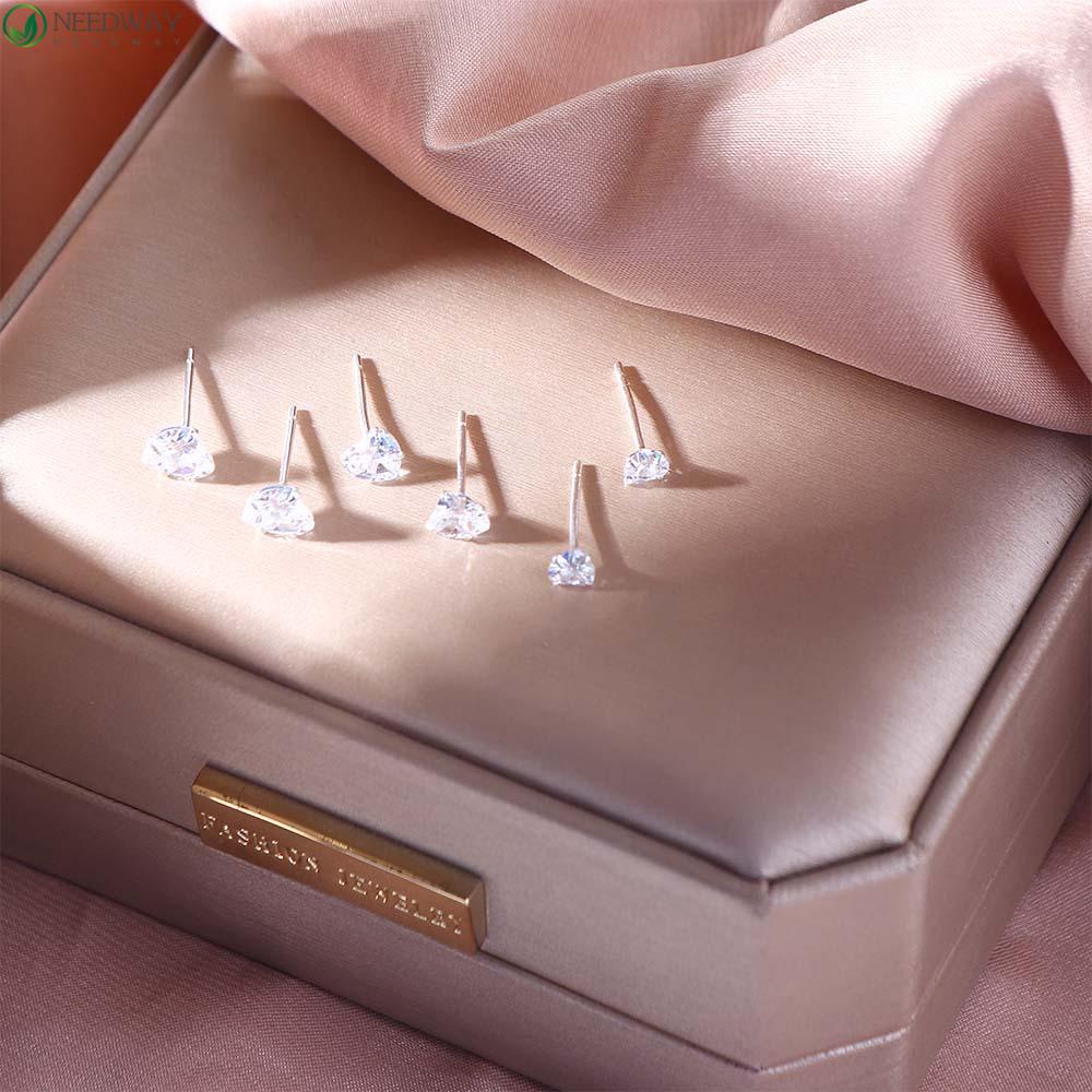 Needway Hati Anting Aksesoris Pernikahan Wanita S999 Sterling Silver Sederhana Wanita Perhiasan