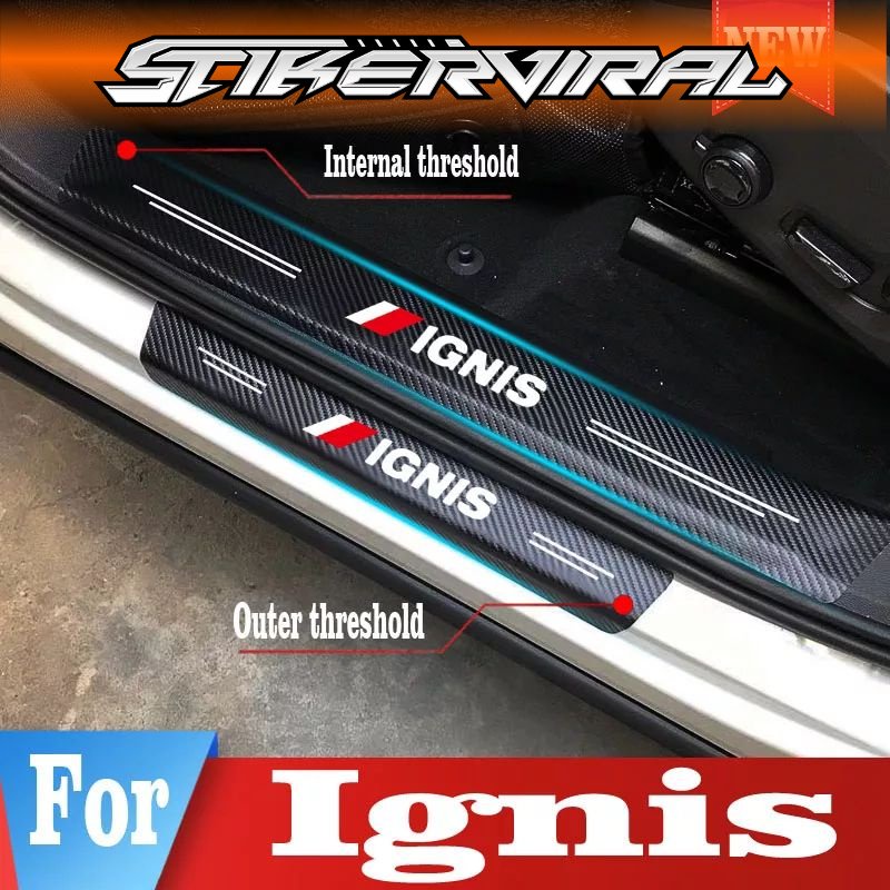 4 pecs stiker carbon 3D stiker pengaman pintu mobil suzuki ignis stiker carbon stiker mobil ignis st