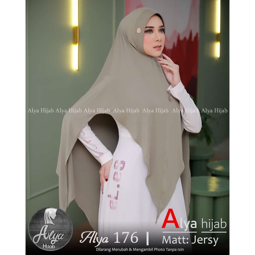 Jilbab Instan Jumbo Pad Alya176 Bahan Jersey By Aura Busana