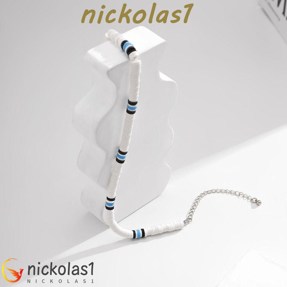 Nickolas1 Wanita Kalung Trendi Retro Vintage Klavikula Rantai Tanah Liat Polimer Gaya Etnik Hadiah Gadis Handmade Pria Necklace