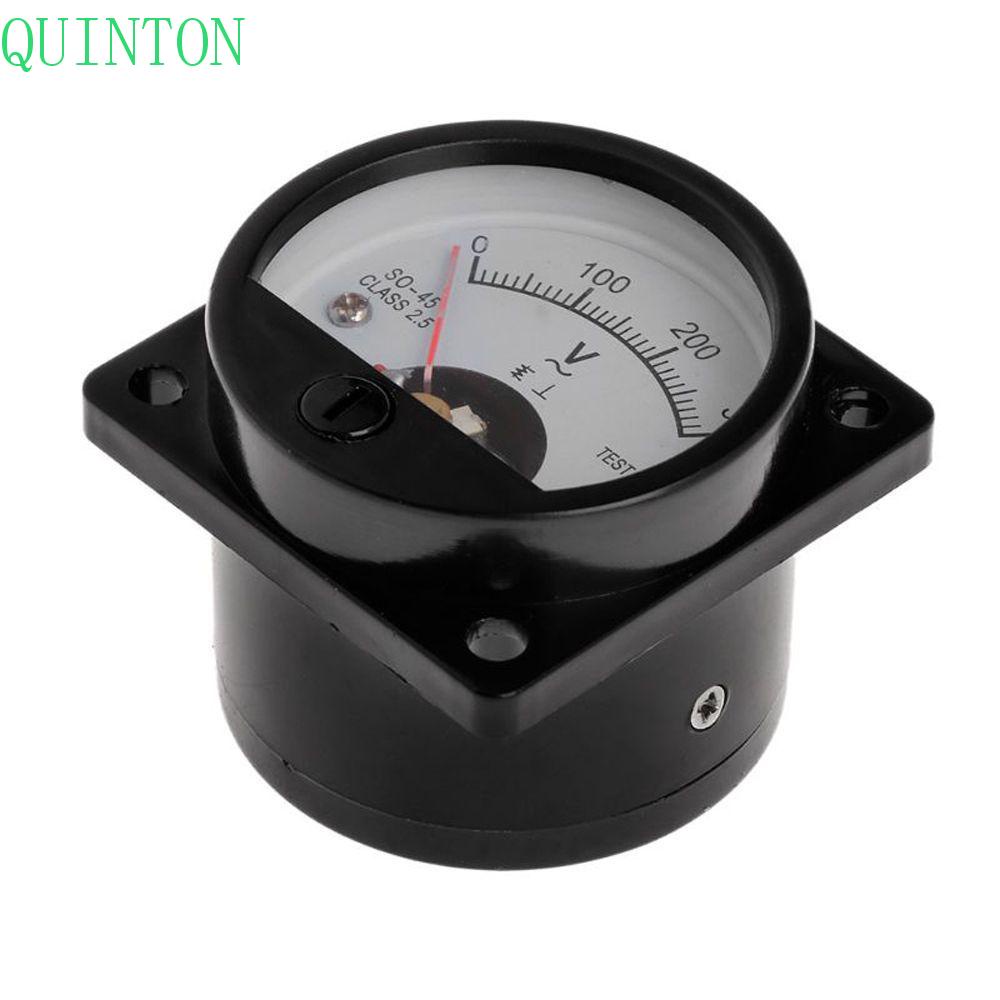 Quinton Voltmeter SO-45 Hitam Arus Voltmeter Voltage Gauge Meter Bulat AC Tegangan AC 0-300V Volt Tester