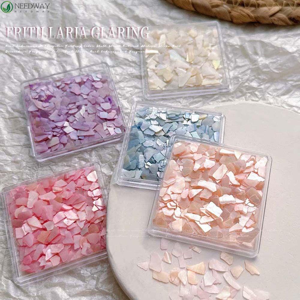 Needway Nail Art Dekorasi DIY Nail Art Ultra Tipis Manicure Aksesoris Shell Kuku Payet Shell Slice Shell Hiasan Kuku