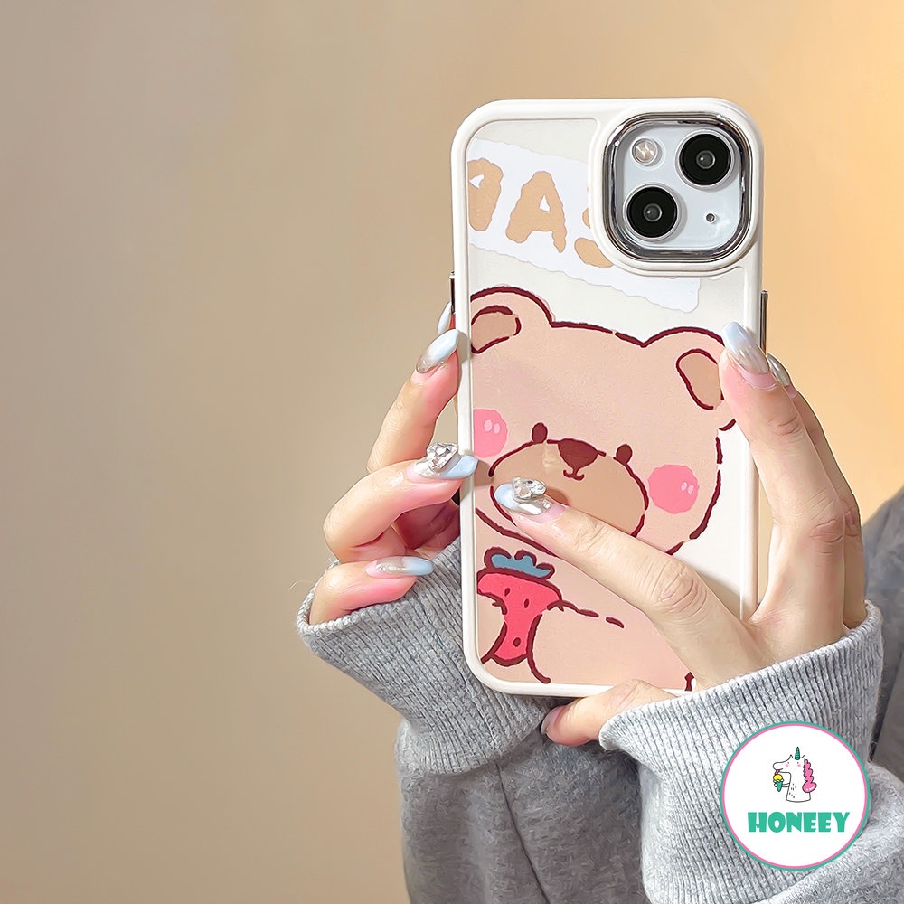 Kartun Kawaii Bear Case Untuk iPhone 14 Pro Max Casing iPhone 11 Pro Max 12/12pro 13 Pro Max7 8Plus Xr Xs Lembut TPU Shockproof Penutup Belakang