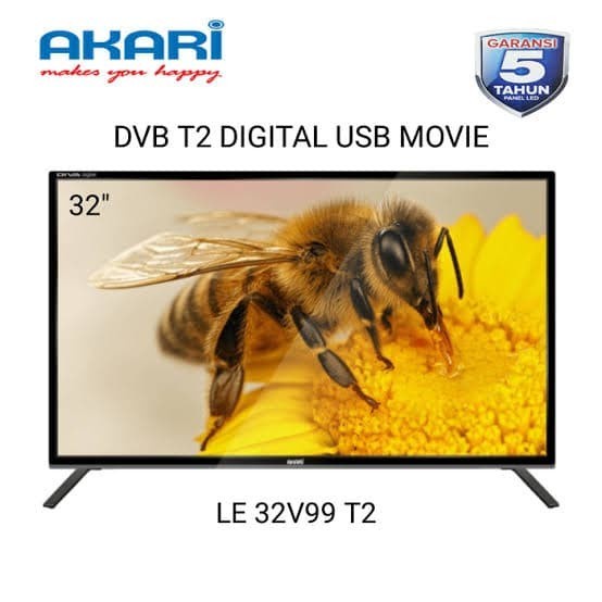 Akari LE 32V99T2 TV LED 32 Inch | TV Digital USB Movie DVBT2 | LE32V99