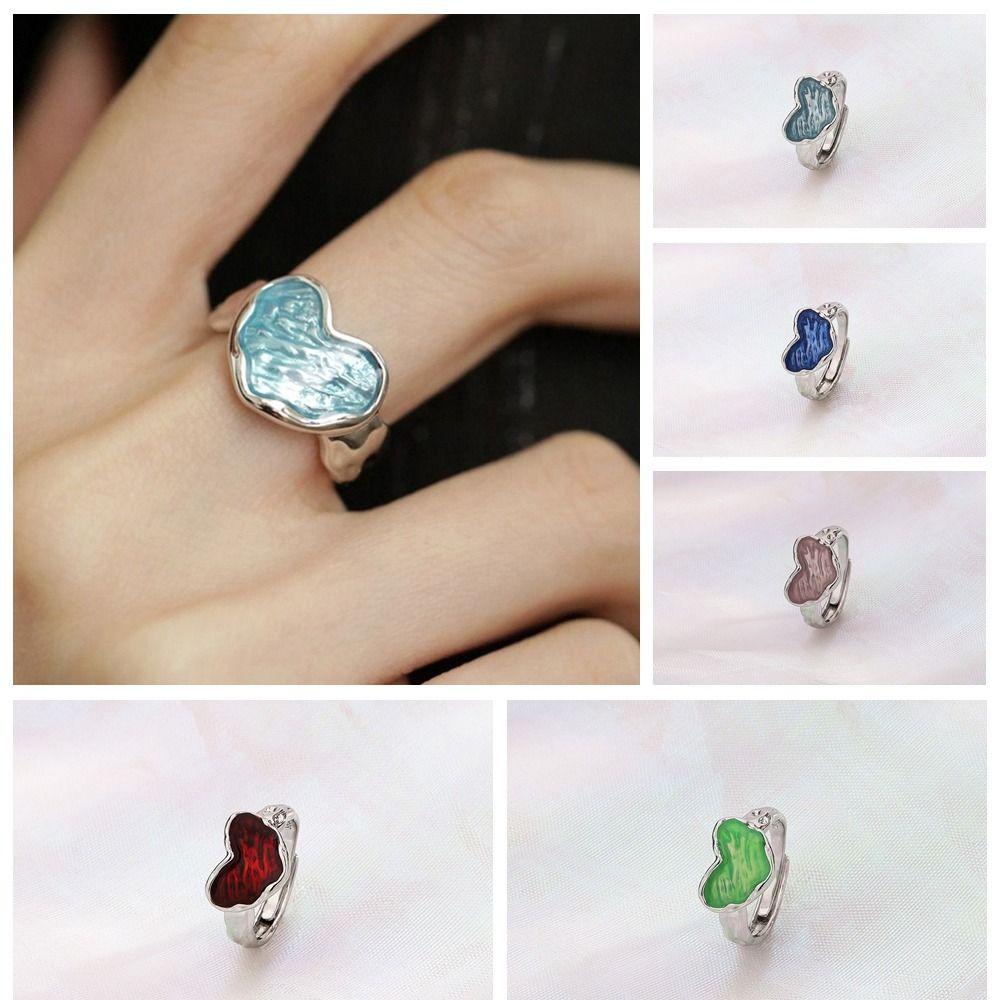 Mxbeauty Wanita Pembukaan Cincin Kepribadian Retro Hati Trendi Niche Desain Gadis Hadiah Gadis Tembaga Y2k Ring