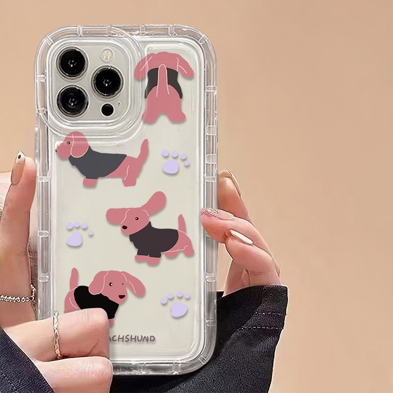 IPHONE Casing Ponsel Lembut Anjing Lucu Kompatibel Untuk Iphone14 13 11 12 Pro XS Max X Xr7 +8 Plus Casing TPU Silikon Shockproof Cover