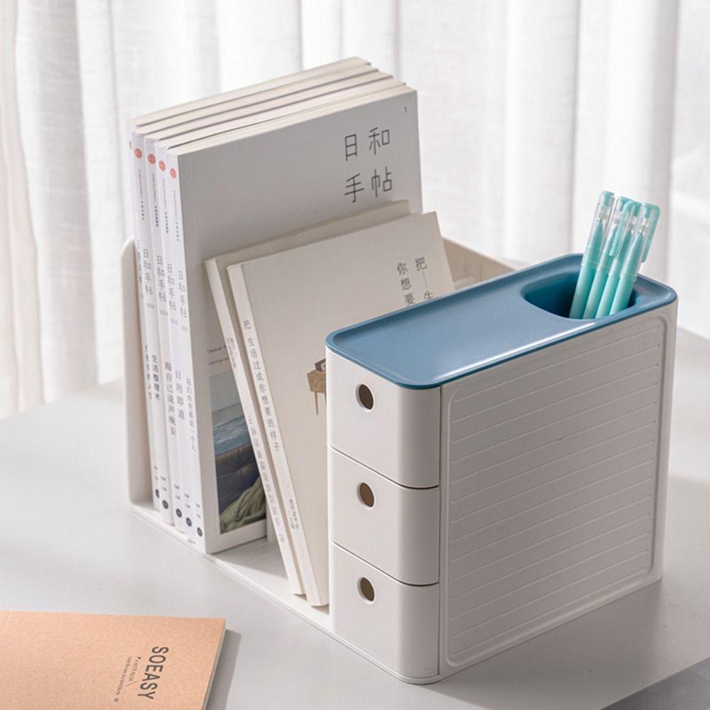 REBUY Rebuy Desktop Organizer Multi-Layer Hemat Ruang INS File Organizer Tempat Pulpen File Folder Rak File Multifungsi Stand Buku Kapasitas Besar Untuk Pelajar